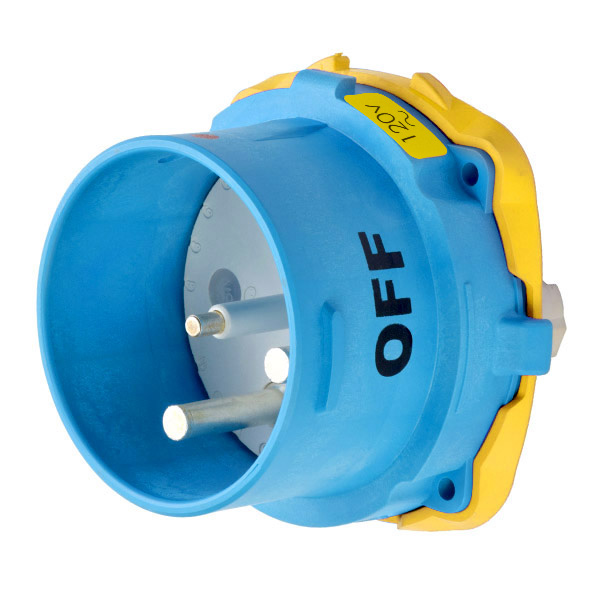 63-98165 - DSN150 INLET POLY BLUE SIZE 5 TYPE 4X IP 69 1P+N+G 150A 120 VAC 60 Hz NO AUX